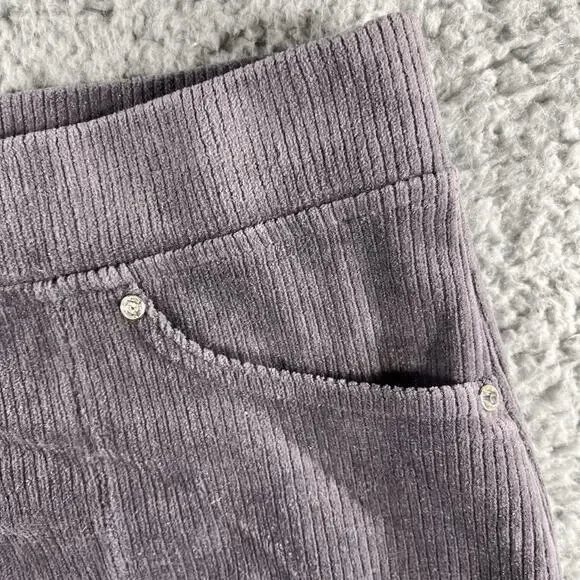 Quacker Factory Jeanne Bice Corduroy Pull On Pants Embellished XL Short 40x28 - Picture 2 of 9